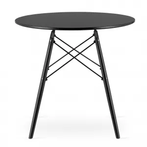 Wellhox Okrúhly stôl TODI 80 cm - čierny / čierne nohy 9403 20 80 00