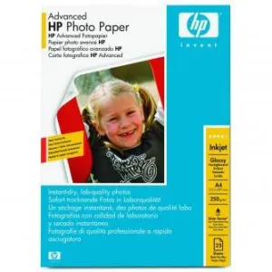 HP Advanced Glossy Photo Paper, foto papír, lesklý, zdokonalený, bílý, A4, 250 g/m2, 25 ks, Q5