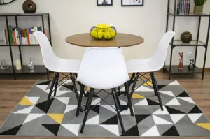 Moderný škandinávsky konferenčný stolík, hnedá okrúhla doska, 80 cm