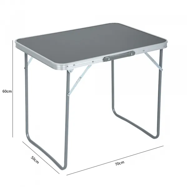 Ak furniture Kempingový stolek ARES 70x50 cm šedý