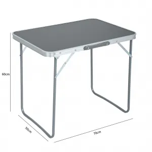 Ak furniture Kempingový stolek ARES 70x50 cm šedý