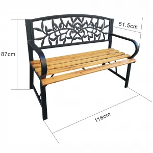 Ak furniture Zahradní lavička REO přírodní dřevo/černá
