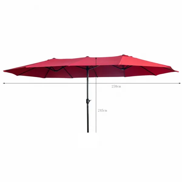 Ak furniture Dvojitý zahradní slunečník TILIA 460x270 cm červený