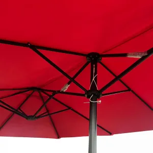 Ak furniture Dvojitý zahradní slunečník TILIA 460x270 cm červený