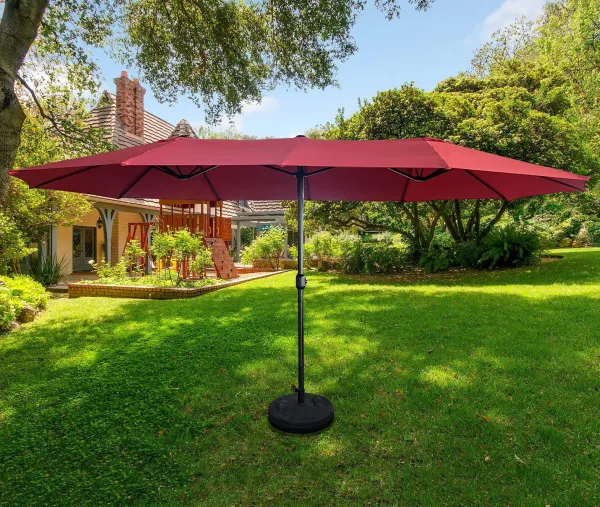 Ak furniture Dvojitý zahradní slunečník TILIA 460x270 cm červený