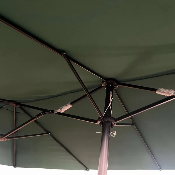 Ak furniture Dvojitý zahradní slunečník TILIA 460x270 cm tmavě zelený