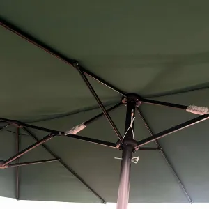 Ak furniture Dvojitý zahradní slunečník TILIA 460x270 cm tmavě zelený