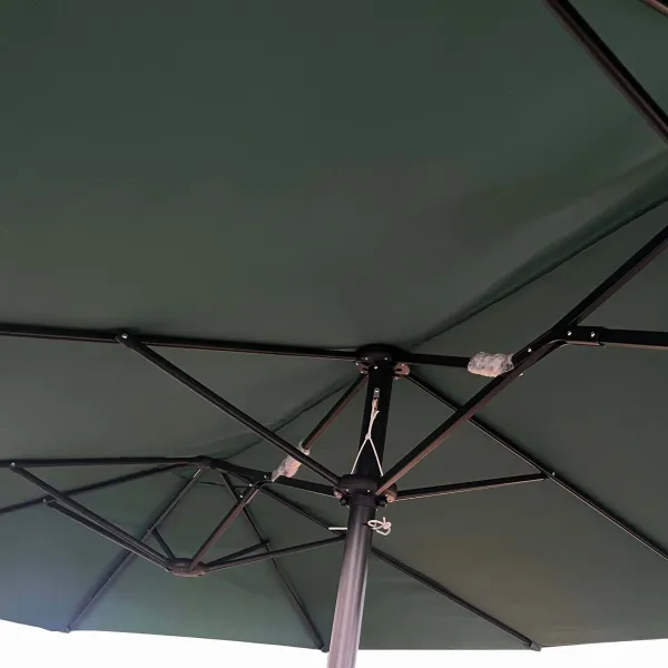 Ak furniture Dvojitý zahradní slunečník TILIA 460x270 cm tmavě zelený