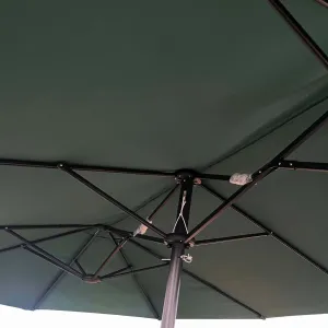 Ak furniture Dvojitý zahradní slunečník TILIA 460x270 cm tmavě zelený