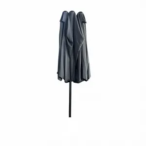 Ak furniture Dvojitý zahradní slunečník TILIA 460x270 cm tmavě šedý