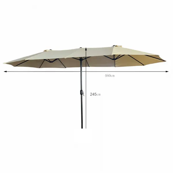 Ak furniture Dvojitý zahradní slunečník TILIA 460x270 cm béžový