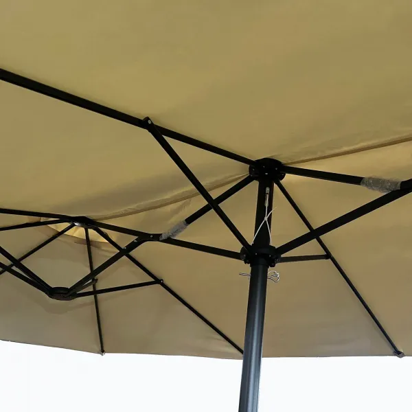 Ak furniture Dvojitý zahradní slunečník TILIA 460x270 cm béžový