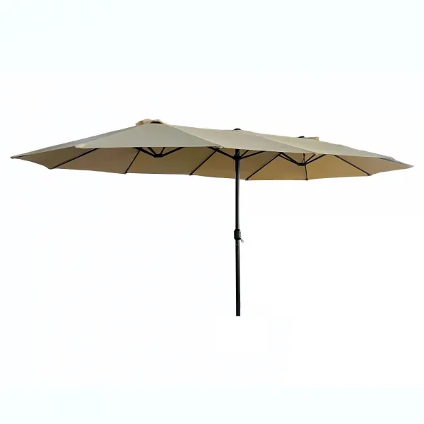 Ak furniture Dvojitý zahradní slunečník TILIA 460x270 cm béžový