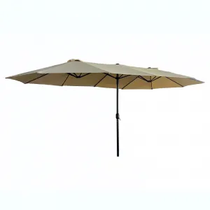 Ak furniture Dvojitý zahradní slunečník TILIA 460x270 cm béžový