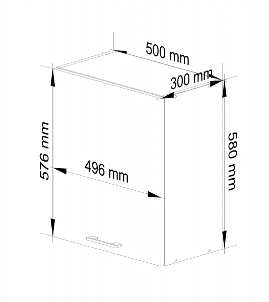 Ak furniture Kuchynská skrinka Olivia W 50 cm - biela závesná