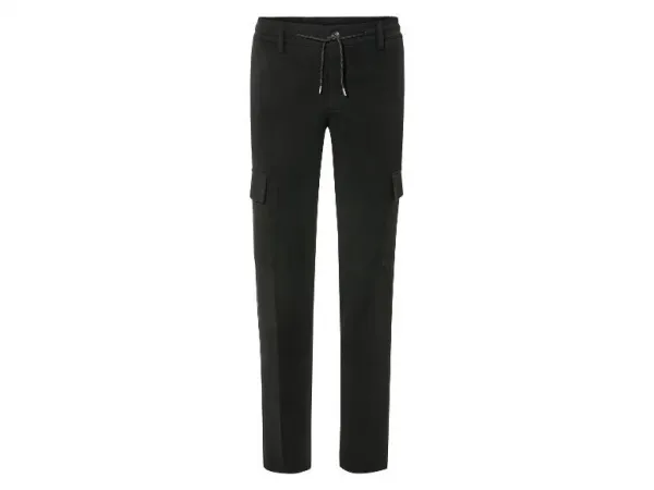 Livergy® Pánske flanelové cargo nohavice (S (44/46), čierna)