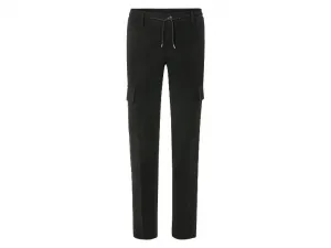 Livergy® Pánske flanelové cargo nohavice (S (44/46), čierna)