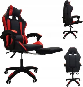 Kontrast Herná stolička s podnožkou KG104 červená