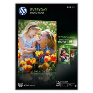 HP Everyday Glossy Photo Paper Q5451A, 200 g/m2, A4, 25ks, lesklý, atramentový, biely, foto papier