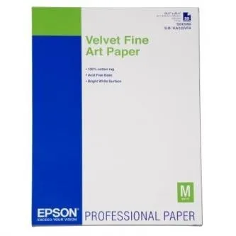 Epson Velvet Fine Art Paper S042096 C13S042096, 260 g/m2, A2, 25ks, sametový, biely, foto papier