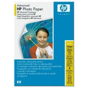 HP Advanced Glossy Photo Paper Q8691A, 250 g/m2, 10x15cm, 25ks, lesklý, biely, foto papier