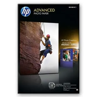 HP Advanced Glossy Photo Paper Q8691A, 250 g/m2, 10x15cm, 25ks, lesklý, biely, foto papier