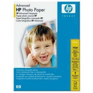 HP Advanced Glossy Photo Paper Q8696A, 250 g/m2, 5x7", 13x18cm, 25ks, lesklý, biely, foto papier