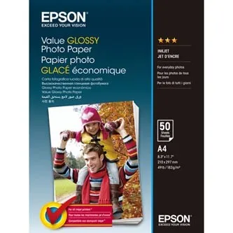 Epson Value Glossy Photo Paper C13S400036, 200 g/m2, A4, 50ks, lesklý, biely, foto papier