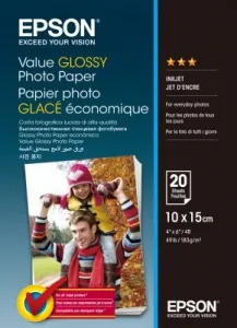 Epson Value Glossy Photo Paper C13S400037, 183 g/m2, 10x15cm, 20ks, lesklý, biely, foto papier