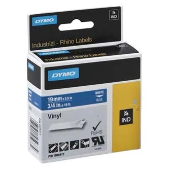 Dymo 1805417, 19mm x 5,5m, biela tlač/modrý podklad, originálna páska