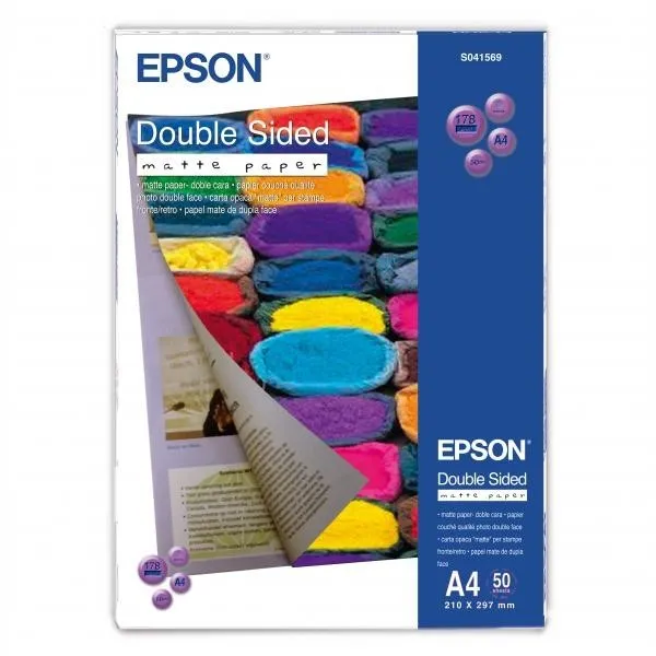 Epson Double-Sided Matte Paper C13S041569, 178 g/m2, A4, 50ks, foto papier