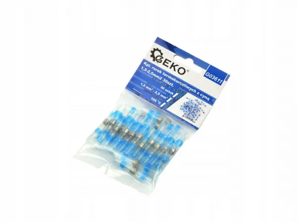 Geko Zmršťovacie bužírky hadičky s cínom, rúrky 1,5-2,5mm2 30ks