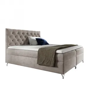 Boxspringová posteľ, 120x200, sivobéžová Taupe látka Velvet, GULIETTE + darček