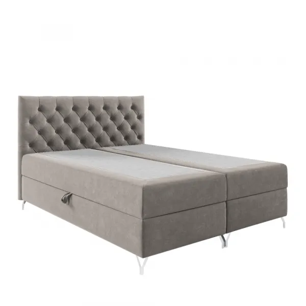 Boxspringová posteľ, 120x200, sivobéžová Taupe látka Velvet, GULIETTE + darček