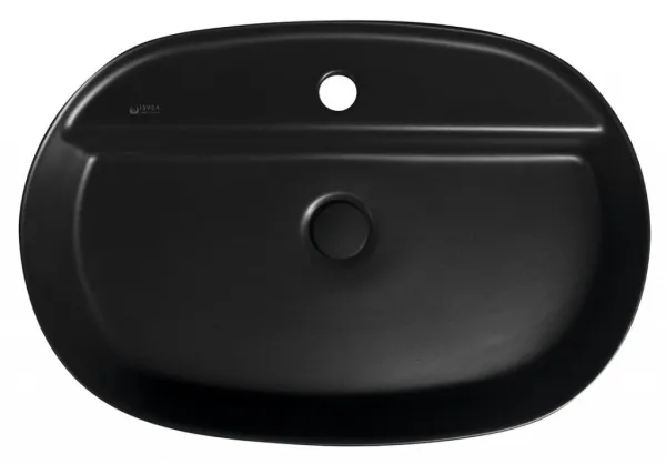 ISVEA - INFINITY OVAL keramické umývadlo na dosku, 60x40cm, čierna matná 10NF65060-2N