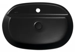 ISVEA - INFINITY OVAL keramické umývadlo na dosku, 60x40cm, čierna matná 10NF65060-2N