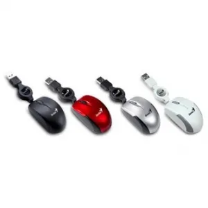 Genius Myš Micro Traveler V2 31010125106, 1200DPI, optická, 3tl., drátová USB, stříbrná, Micro