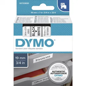 Dymo originál páska do tlačiarne štítkov, Dymo, 2093098, čierny tlač/biely podklad, 7m, 19mm, 10ks v balení, cena za balenie, D1 2093098