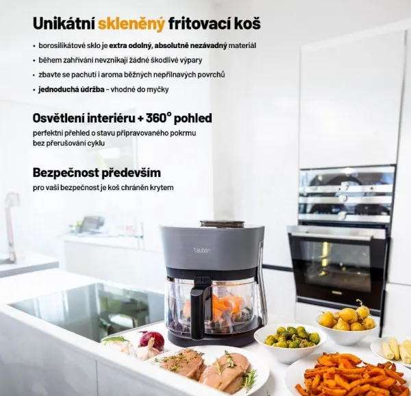 Teplovzdušná fritéza Lauben GlassSteamAir Fryer 4500BG