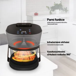 Teplovzdušná fritéza Lauben GlassSteamAir Fryer 4500BG