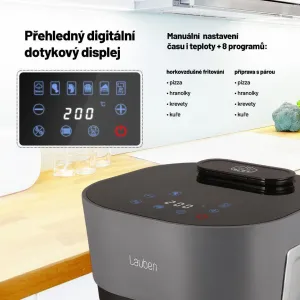 Teplovzdušná fritéza Lauben GlassSteamAir Fryer 4500BG