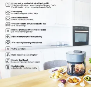 Teplovzdušná fritéza Lauben GlassSteamAir Fryer 4500BG