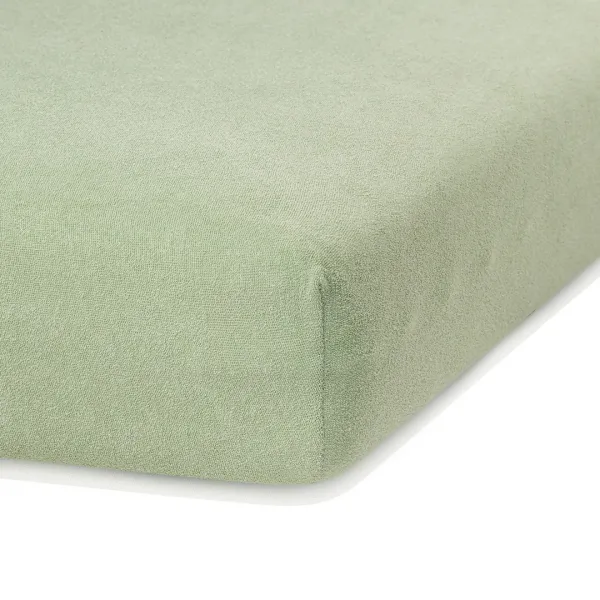 Froté plachta s gumou AmeliaHome Ruby olivová, veľkosť 200-220x200+30