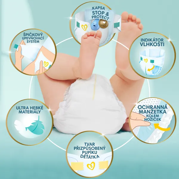 PAMPERS Plienky jednorázové Premium Care veľ. 2 (224 ks) 4-8 kg - mesačné balenie