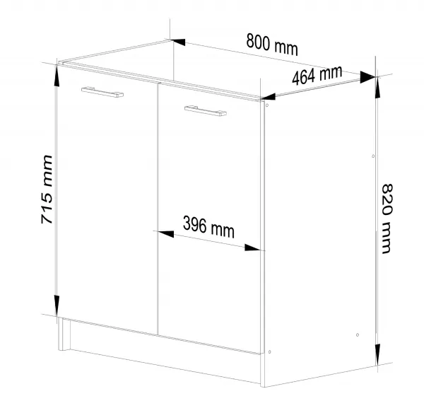 Ak furniture Kuchynská skrinka pod drez Olivia S 80 cm biela