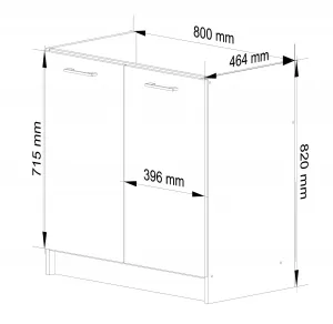 Ak furniture Kuchynská skrinka pod drez Olivia S 80 cm biela