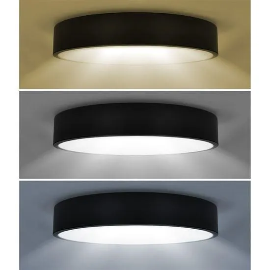 Solight LED stropní osvětlení LECCE, 3CCT, 36W, 2100lm, 30cm, 3000/4000/6000K, černá