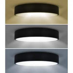 Solight LED stropní osvětlení LECCE, 3CCT, 36W, 2100lm, 30cm, 3000/4000/6000K, černá