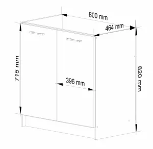 Ak furniture Kuchynská skrinka pod drez Olivia S 80 cm biela