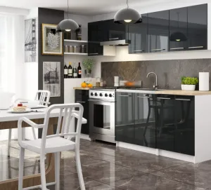 Ak furniture Kuchyňská skříňka pod dřez Olivie S 80 cm matná bílá/černá lesk